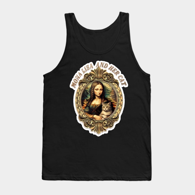 Mona Lisa and her cat Tank Top by LycheeDesign